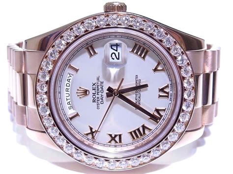 rolex president 2 rose gold|18k presidential Rolex diamond bezel.